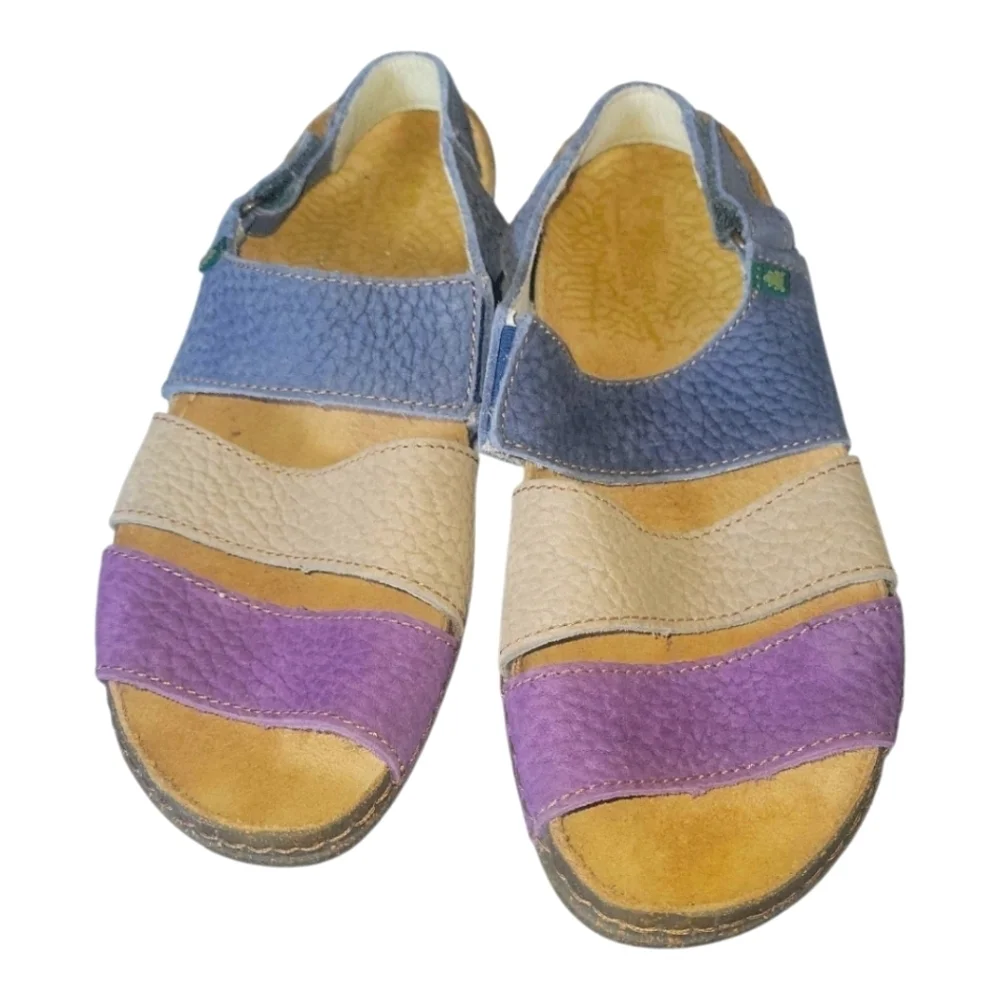 El Naturalista Multi Color Velcro Eco Friendly Leather Strappy Sandals Sz 42 - Picture 1 of 10